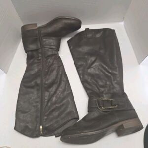 Torrid Brown Tall Wide Calf Boots Size 10 1/2 W 11623290 Buckle Accent Western